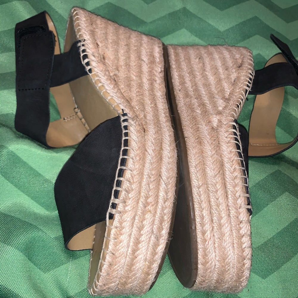 Franco Sarto Black Wedge Platform Sandals - Picture 6 of 13